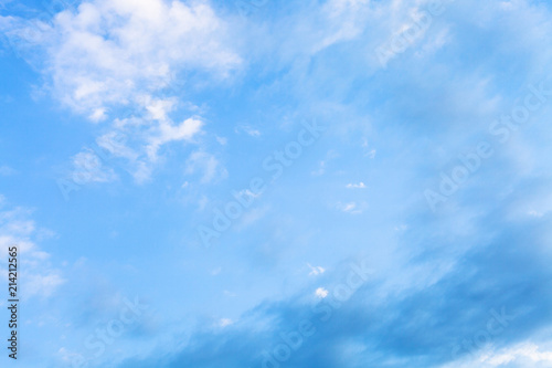 white and gray clouds in blue evening sky