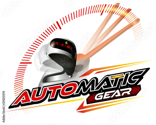 Vehicle gear stick: Automatic transmission vector.