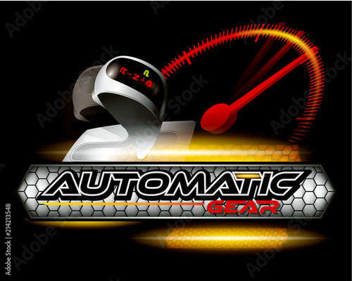 Vehicle gear stick: Automatic transmission vector.