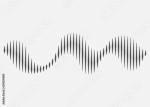 Sound wave rhythm. Sound wave isolated on white background. Vector illustration.