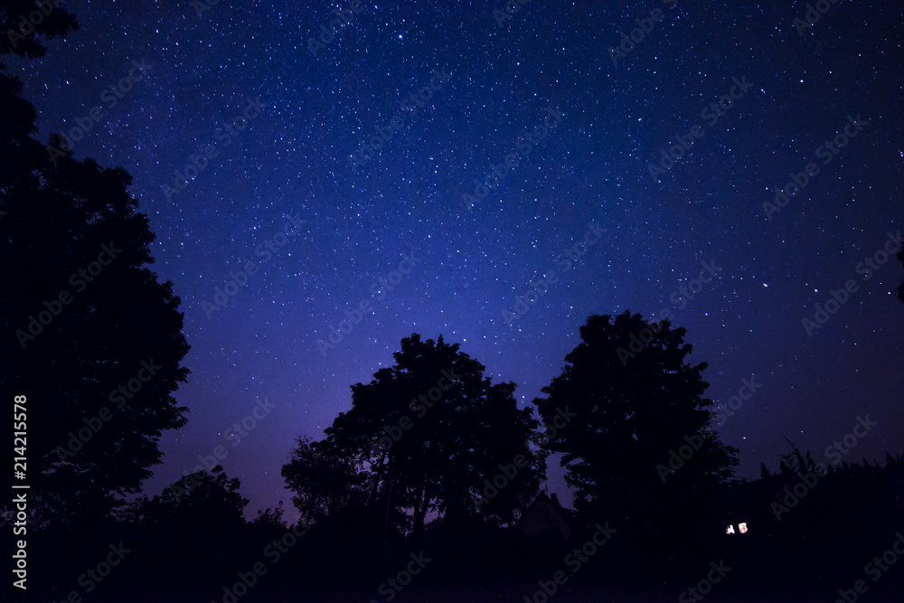 dark night sky in the Czech republic, during perseids meteor shower