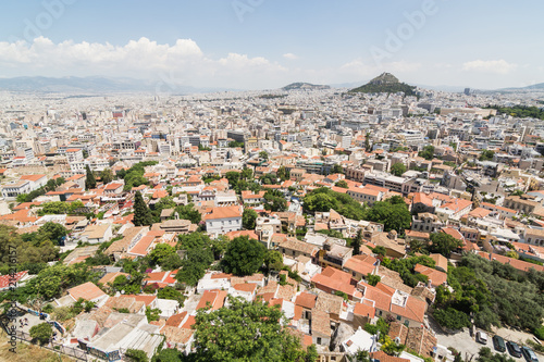 ATHENS, GREECE - MAY 2018: The cityscape of Athens, view from Parthenon