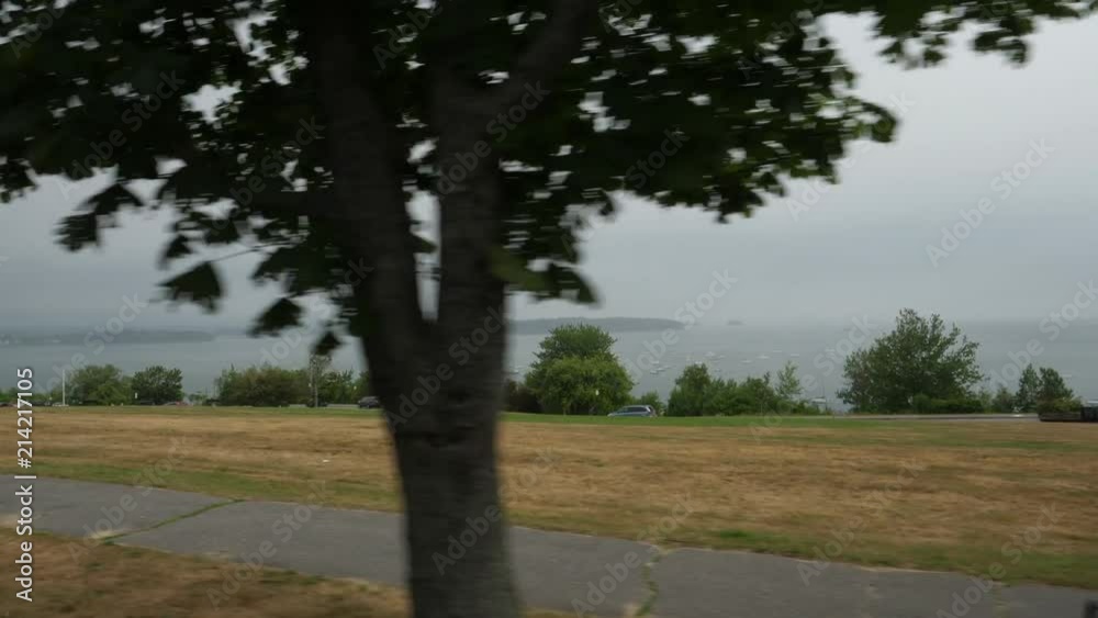 A moving view of Eastern Promenade Park in Portland, Maine on a foggy summer day. A moving view of Eastern Promenade Park in Portland, Maine on a foggy summer day.