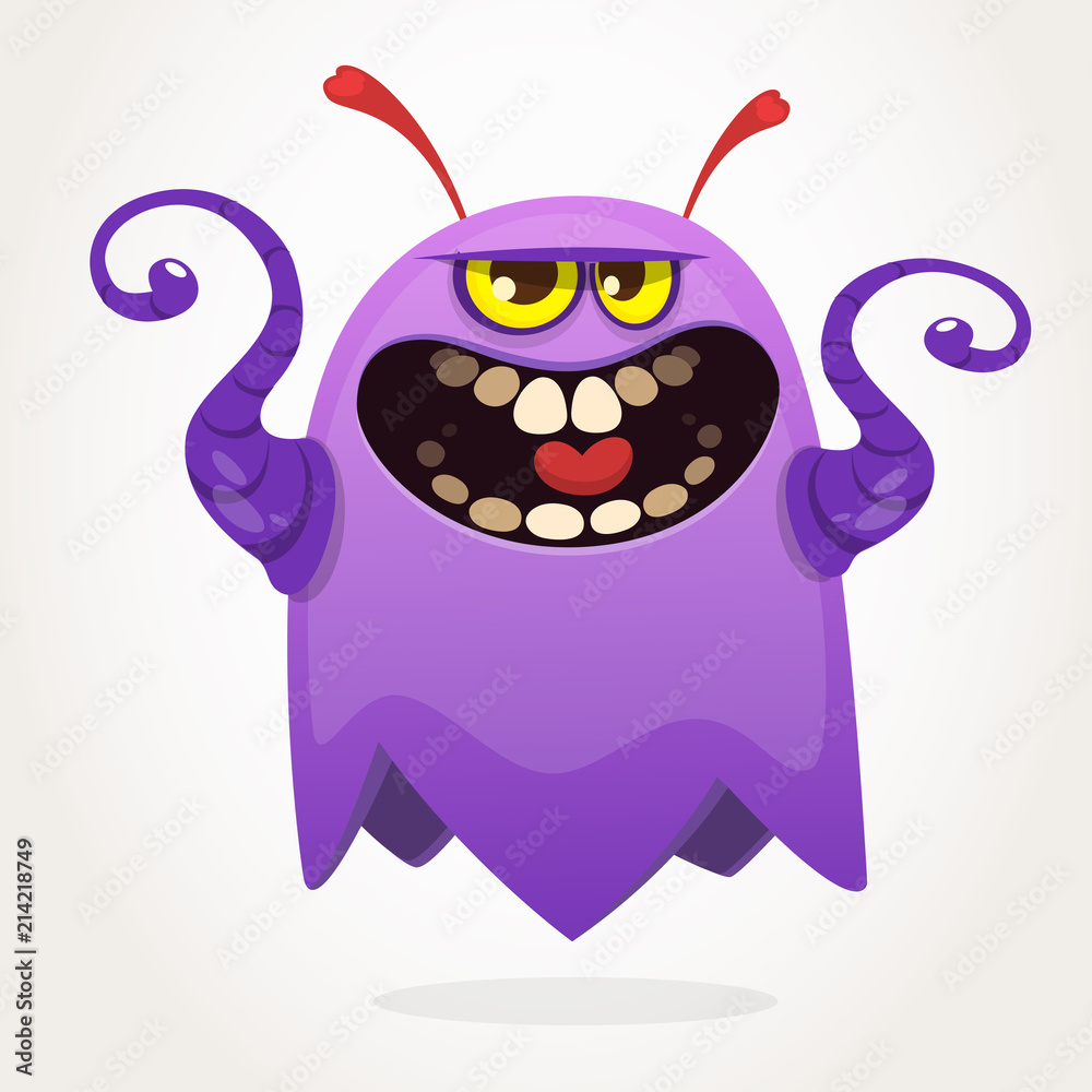 Angry cartoon monster screaming. Yelling angry monster expression. Halloween vector illustration Angry cartoon monster screaming. Yelling angry monster expression. Halloween vector illustration