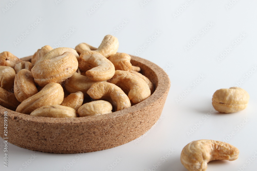cashew nuts on white background cashew nuts on white background