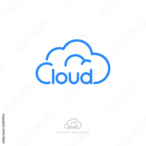 Cloud computing logo. Communication or network icon. Cloud computing logo. Communication or network icon.