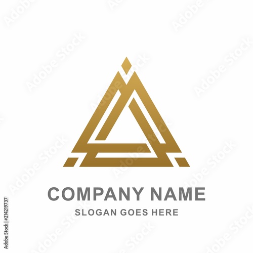Geometric Triangle Pyramid Arrow Architecture Interior Building Business Company Stock Vector Logo Design Template