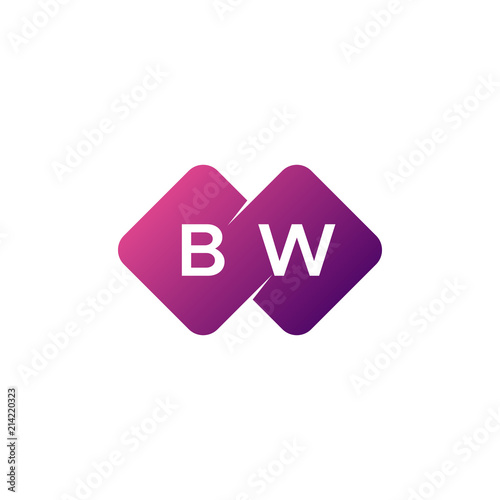 two letter bw diamond rounded logo