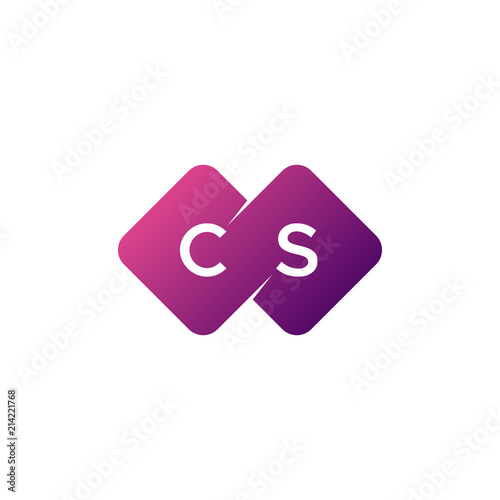 two letter cs diamond rounded logo