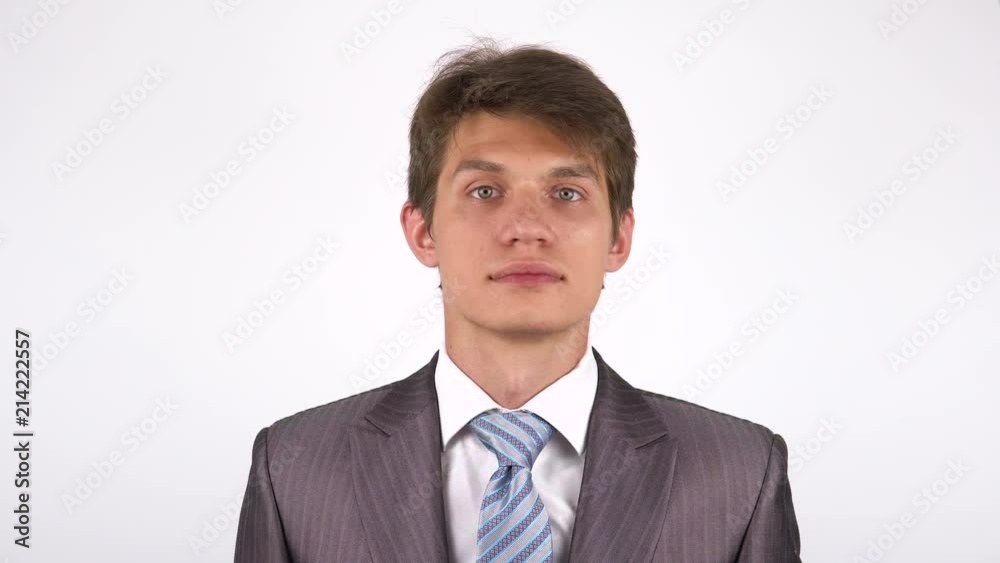 portrait of a young man on white background. portrait of a young man on white background.