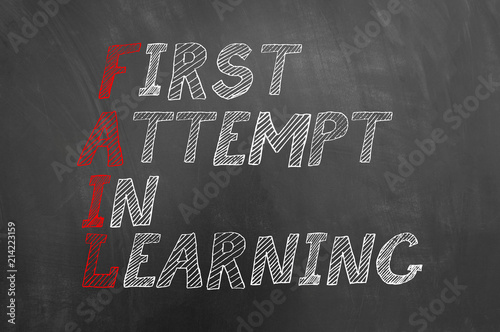 Fail first attempt in learning text on blackboard.
