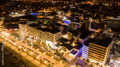 Aerial view of hotels district in modern city, Cyprus