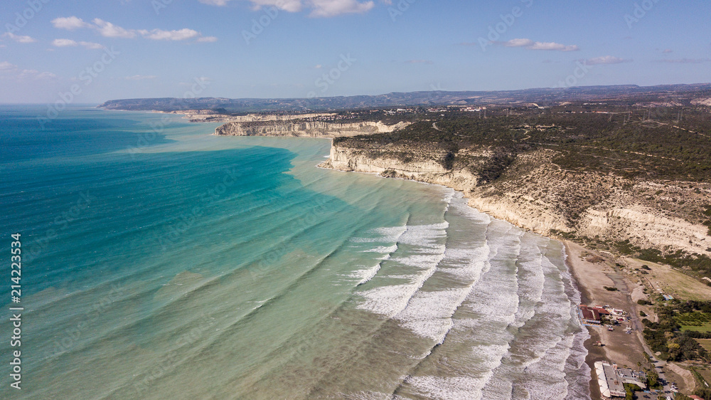 aerial view of beautiful sea coast on sunny day, Israel