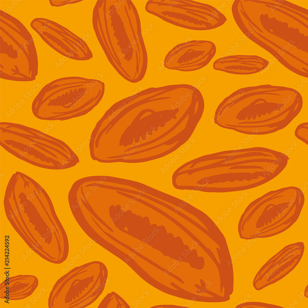 Apricot pattern on orange background