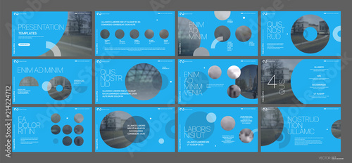 Presentation template. Green geometric elements for slide presentations on a white background.