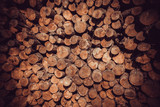 pile of wooden sawn logs for background