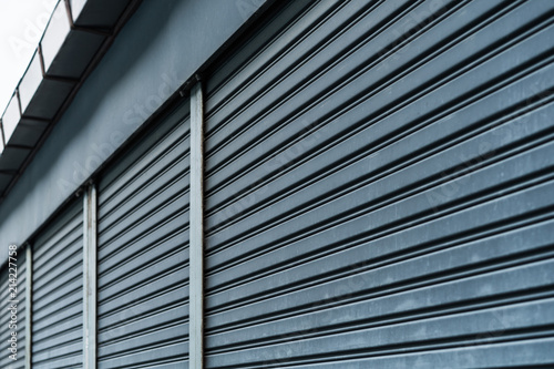 Abstract striped pattern of roller shutter door