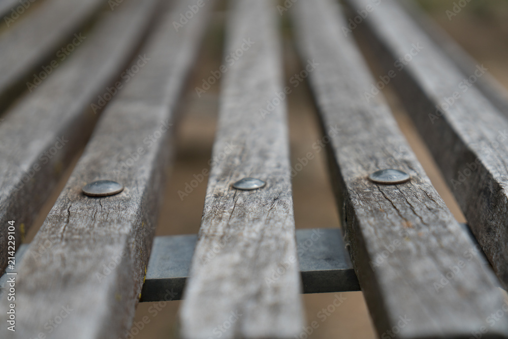 Close-Up of a wooden bench