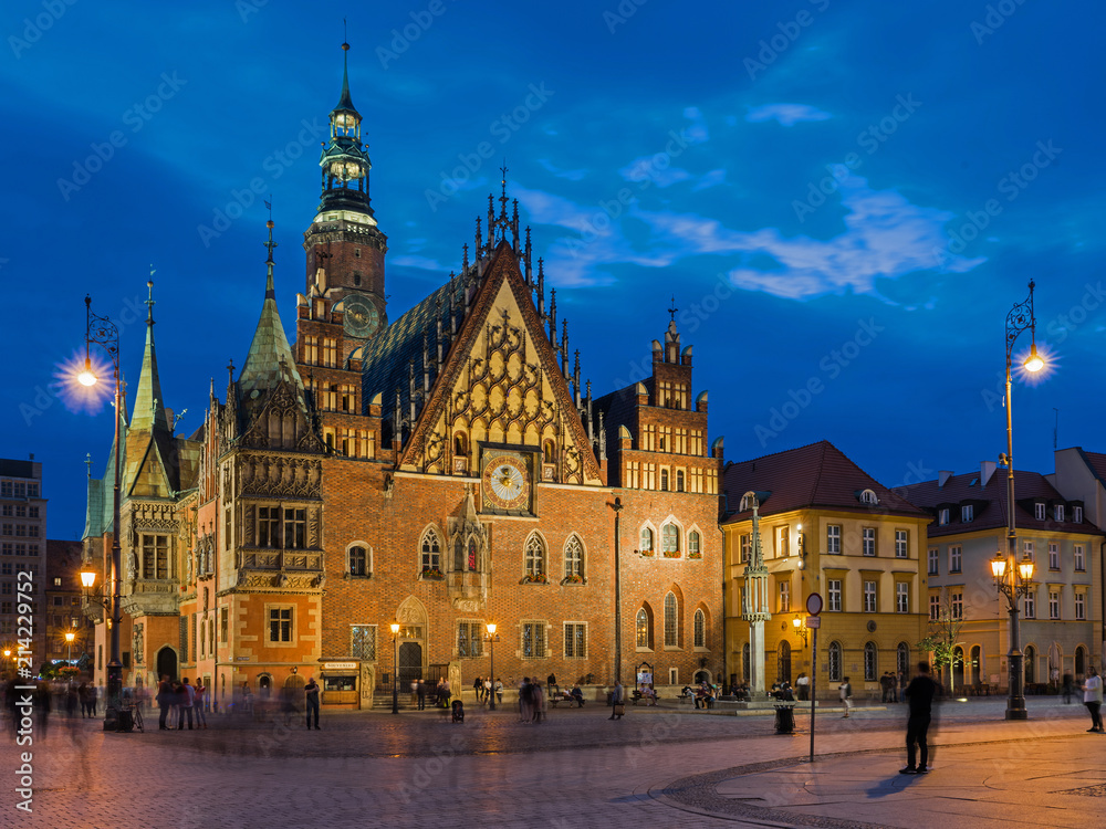 Breslau – Altes Rathaus in der Blauen Stunde