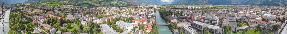 Beautiful aerial panoramic view of Lienz, Austria