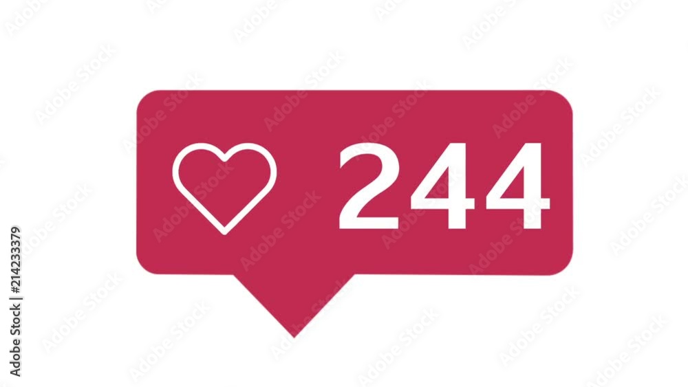 Social media red heart counter, Social media red heart counter,