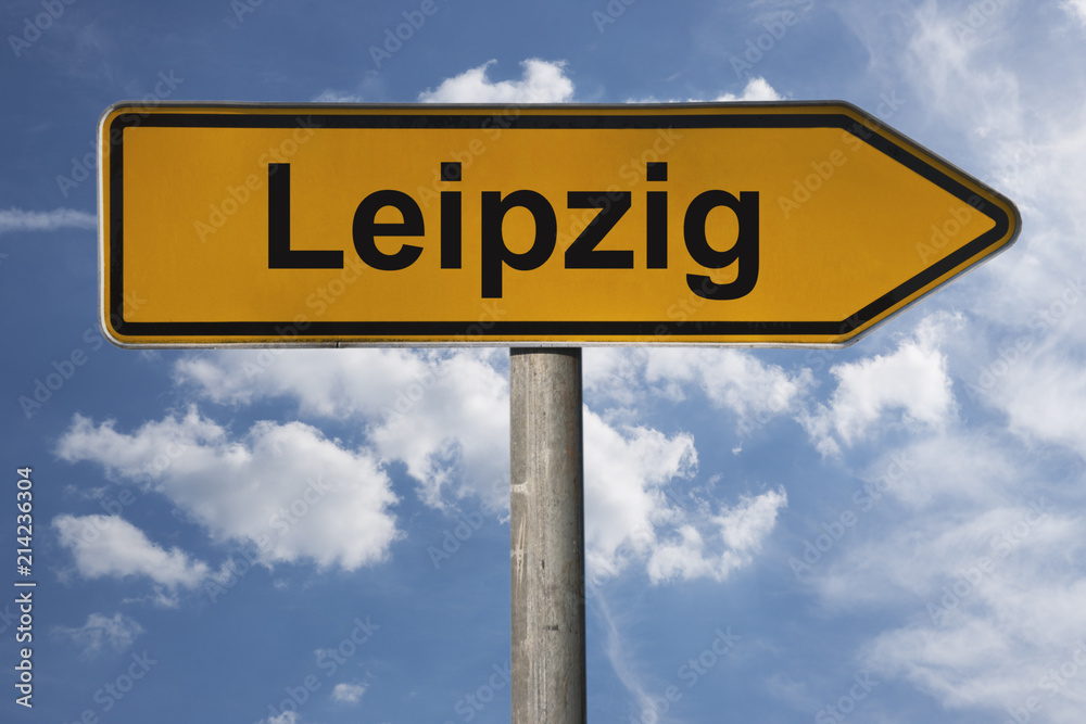 Fototapeta premium Wegweiser Leipzig
