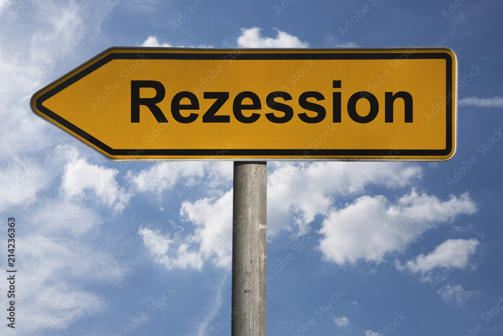 Obraz premium Wegweiser Rezession