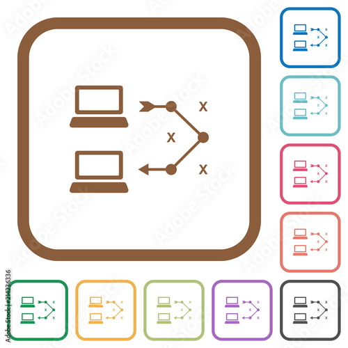 Traceroute remote computer simple icons