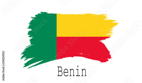 Benin flag on white background