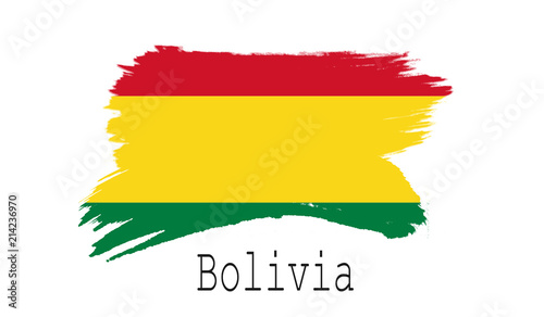 Bolivia flag on white background