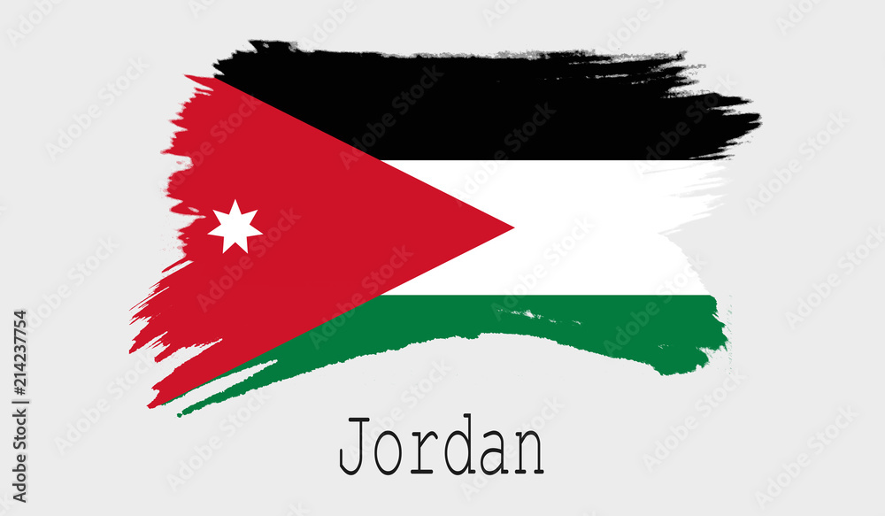 Jordan flag on white background Jordan flag on white background