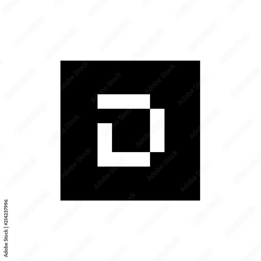 Initial Letter D Logo Icon Design, Combined With Square, Black and White Illustration Initial Letter D Logo Icon Design, Combined With Square, Black and White Illustration