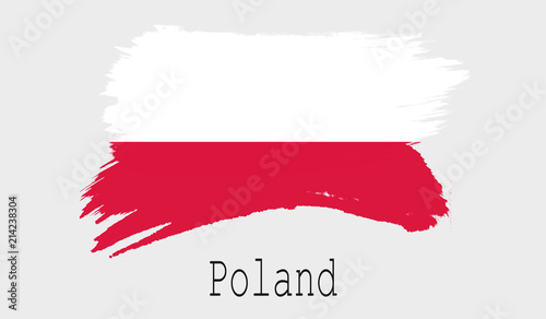 Poland flag on white background
