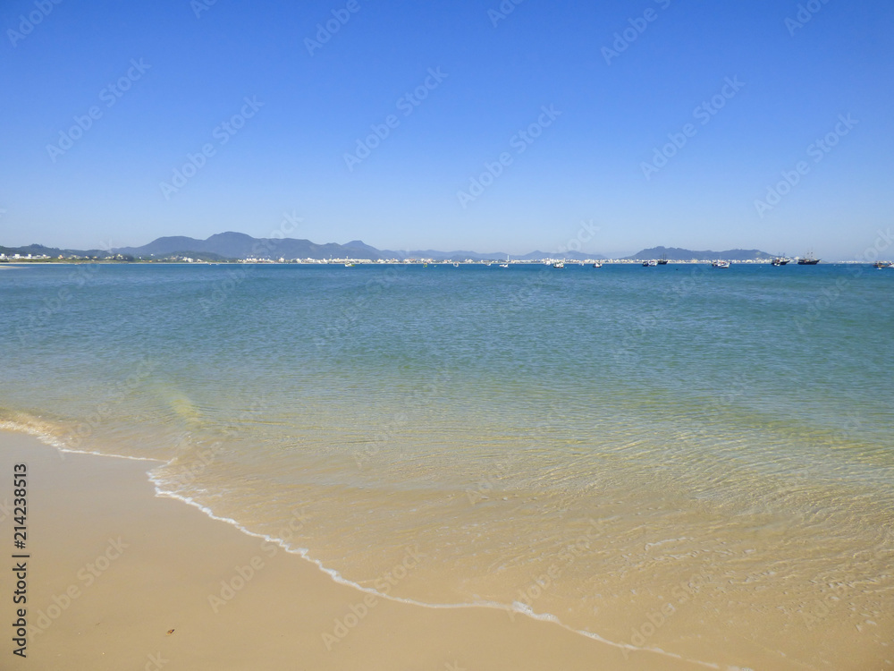 A view of Ponta das Canas beach - Florianopolis, Brazil