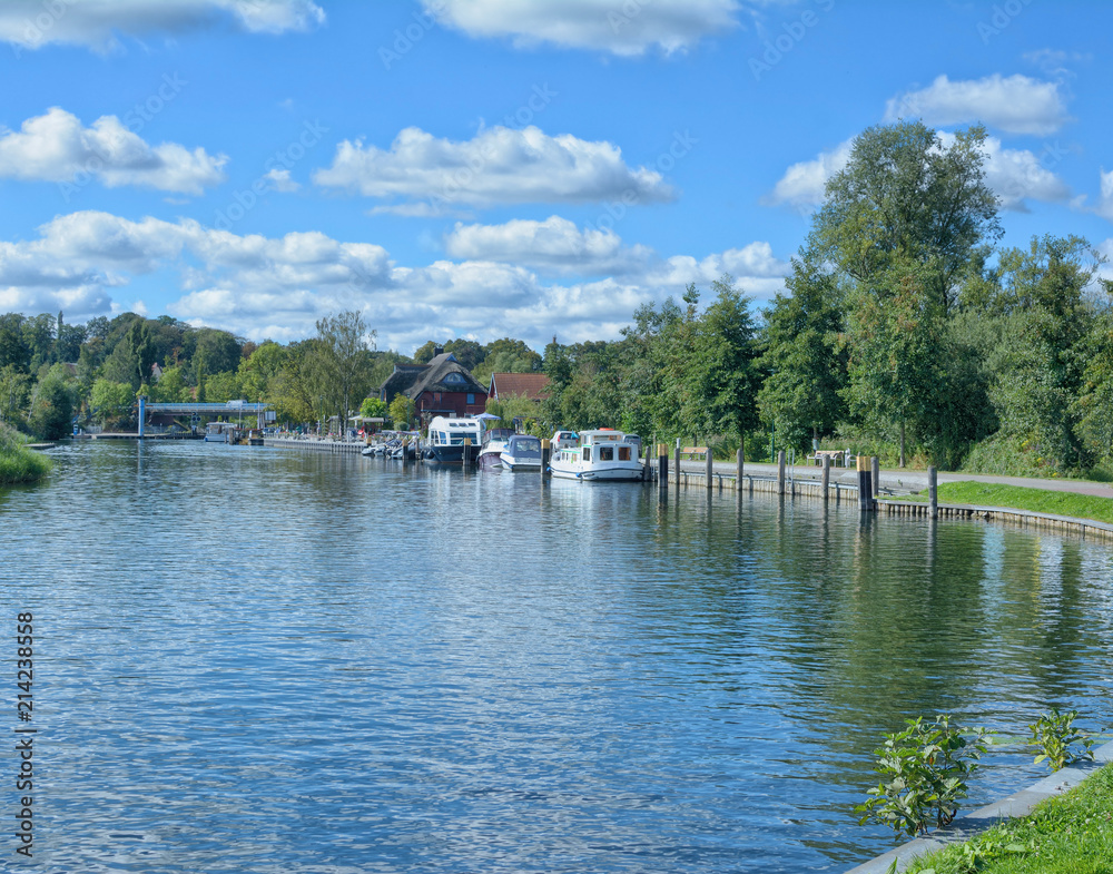 an der Elde in Plau am See in der Mecklenburgischen Seenplatte,Mecklenburg-Vorpommern,Deutschland