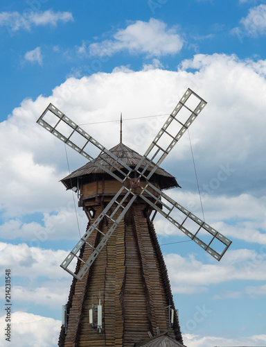 Windmill in Izmaylovsky Kremlin in Moscow. Traditional Russian architecture