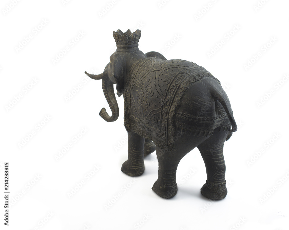 Fototapeta premium Decorative elephant sculpture isolated on white