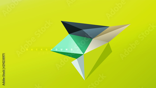 Abstract background - geometric origami style shape composition  triangular low poly design concept. Colorful trendy minimalistic illustration