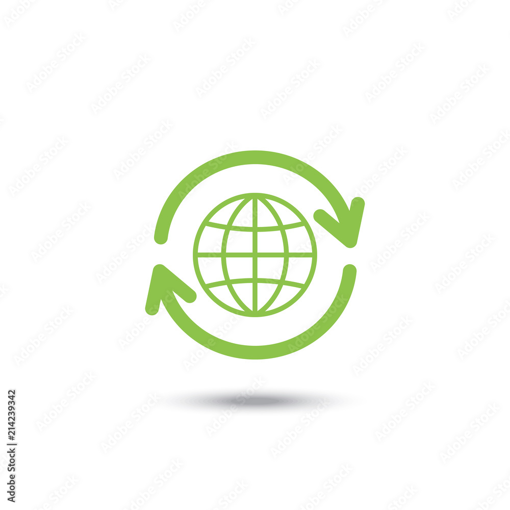 Flat icons of Global Recycle, vector illustration Flat icons of Global Recycle, vector illustration