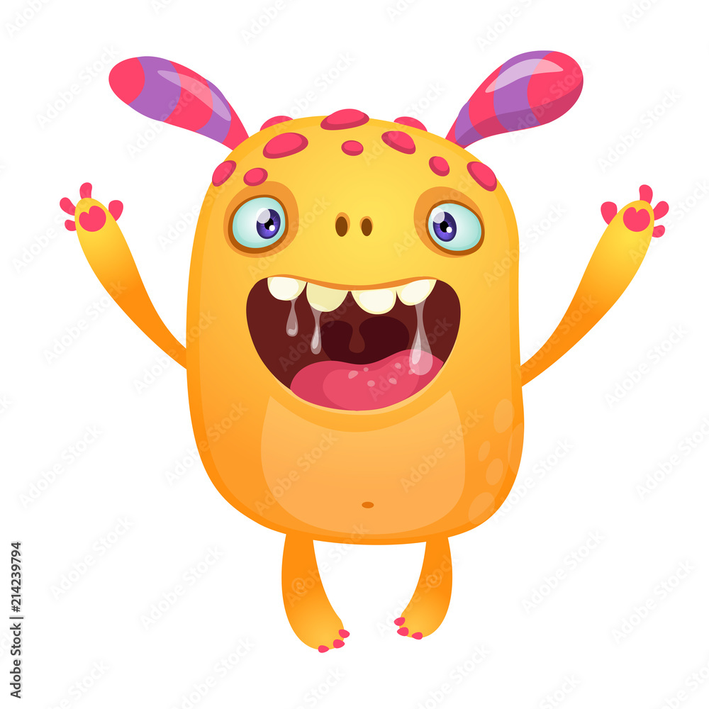 Happy cartoon monster. Vector character Happy cartoon monster. Vector character