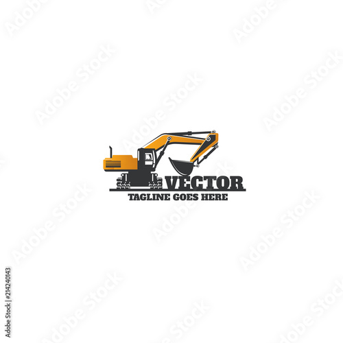 Vector construction excavator logo.