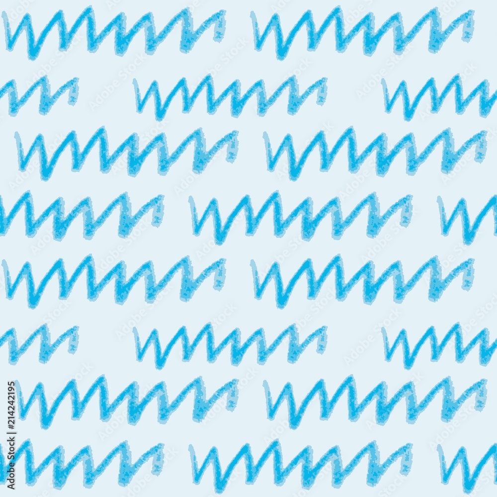 blue pencil zigzag seamless pattern blue background