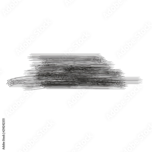 Vector Hand Painted isolated grunge black paint brush splash on white background