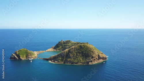 little island aerial view - vila franca do campo photo