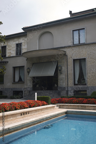 Milan, Italy - July 12, 2018 : View of Villa Necchi Campiglio by Piero Portaluppi