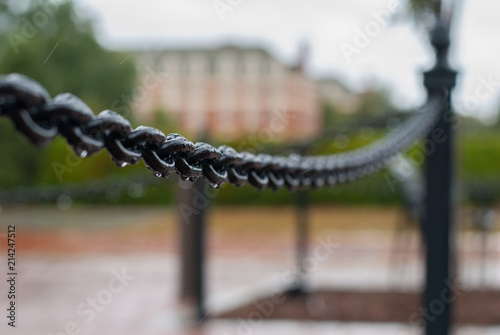 chain on rainy day