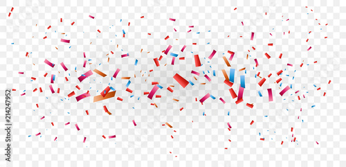Colorful confetti explosion  isolated on transparent background
