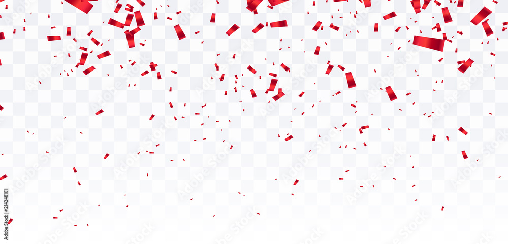 Fototapeta premium Colorful confetti explosion, isolated on transparent background