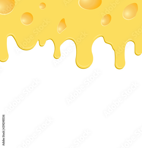 Cheese melt isolated on white background - Vector Illustration 