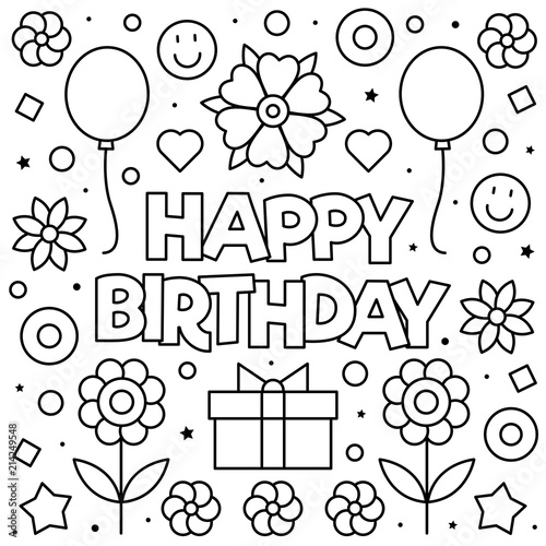 Canvas Print Coloring page. Vector illustration.